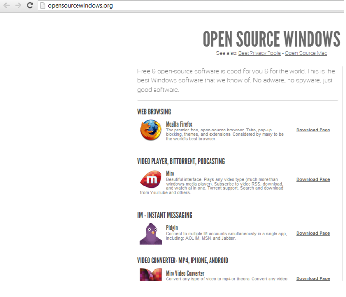 open source list 